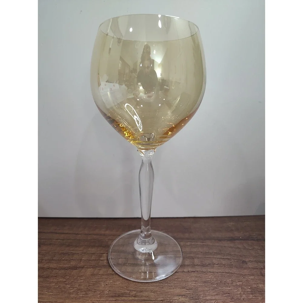 Pier 1 Amber Red Wine Glass